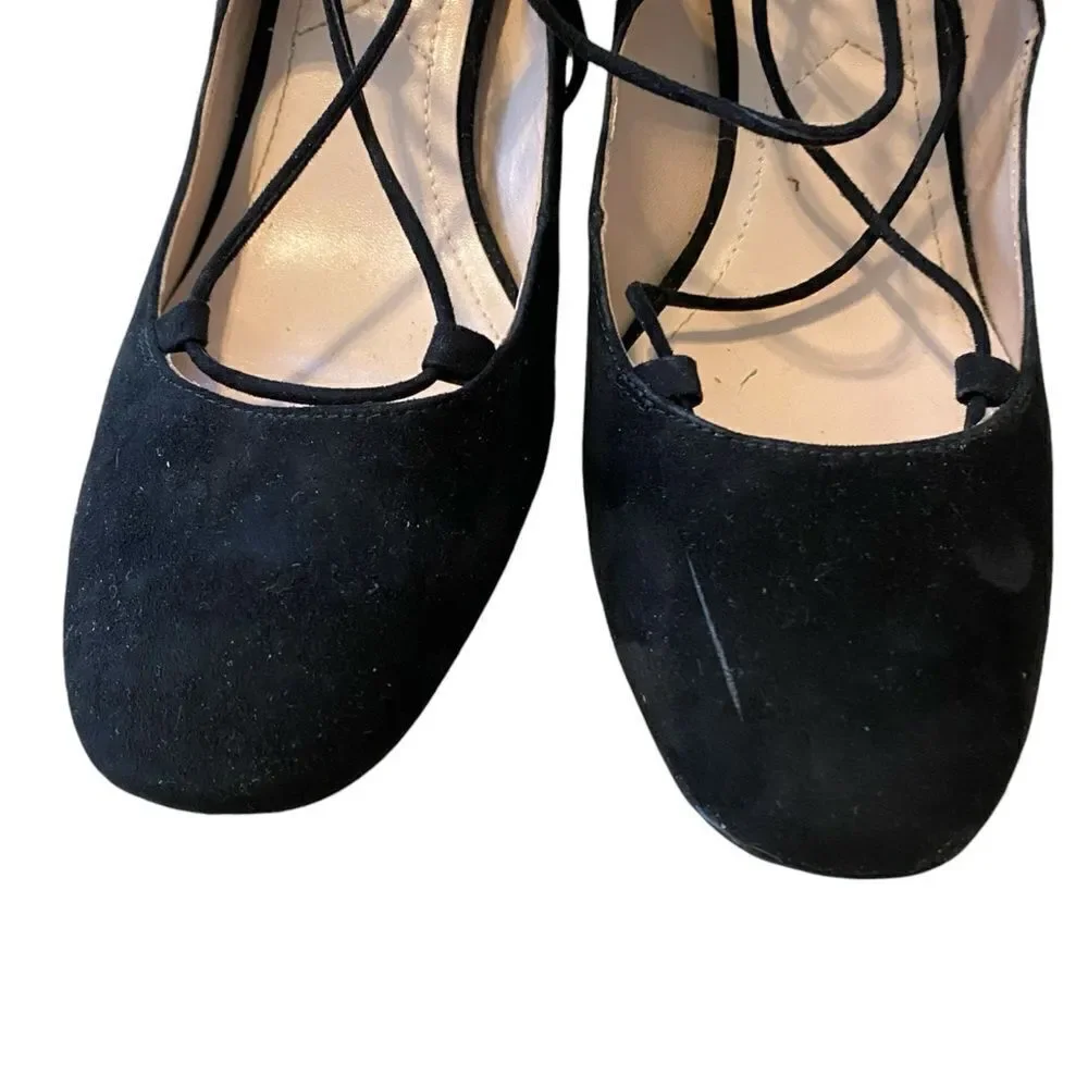 Women's Zara Black Suede Lace Up Shoe EU Size 39